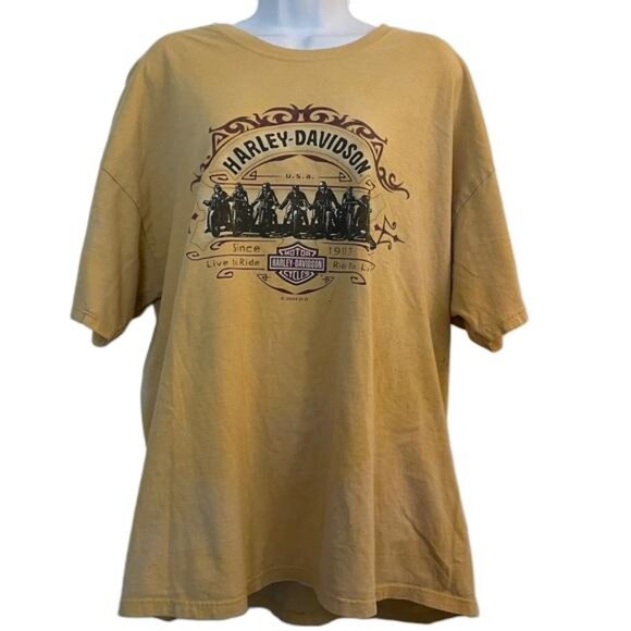 Harley-Davidson Other - Vintage 2004 Harley-Davidson Las‎ Vegas Nevada Yellow Tee with Classic Logo, 2XL